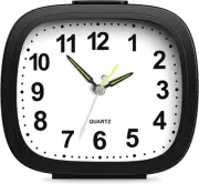 Analog Alarm Clocks for Bedrooms, Ugraded 4'' Super Silent Non Ticking Battery O
