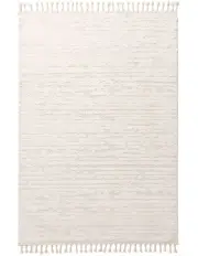 [Miss Amara] Serena Textured Tassel Rug in Ivory/Cream