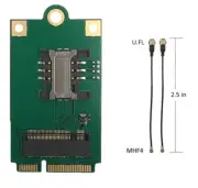 Mini PCI-E To M.2 (NGFF) Key B Adapter w/ SIM Card Slot & Pigtail Cable Adapters