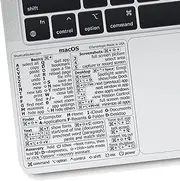 SYNERLOGIC (2 pcs) Mac OS Keyboard Shortcuts Stickers | No-Residue Vinyl Quick Reference MacBook Keyboard Shortcut Stickers 83 x 83 mm (Clear/Black, 2 pcs)