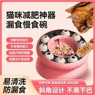臺灣出貨 貓玩具爆款旋轉漏食球餵食寵物用品貓碗益智貓慢食盆貓減肥神器