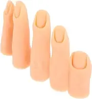 Baluue Silicone Nail Art Practice Hand Model Jointed Fingers Realistic Fake Fingers for Nail Art Display Training