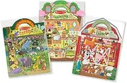 Melissa & Doug Puffy Sticker Activity Books Set - Farm, Safari, and Chipmunk