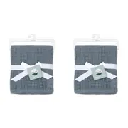 2x Little Haven Cellular Blue Cozy & Comfort Gentle Style Baby Blanket 90cm