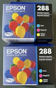 Genuine Epson 288 Cyan, Magenta, Yellow Ink Cartridges