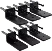 4”- 6 Pack Minimalism Floating Shelf Brackets, 1/5” Thick Carbon Steel Hidden S