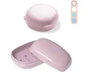 Pack Plastic Travel Soap Dish with Lid and Drain for Travel, Hiking, Shower, Bathroom, School, Gym (Pink)…