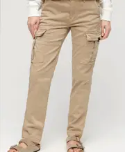 Mid Rise Slim Cargo | Stonewash Taupe Brown
