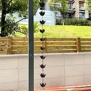 Rain Chains Aluminum Rain Chains with Petals Shape Rain Collector Cups, Outdoor Decor Gutter Chain for Home Garden(300cm (10ft))
