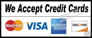 We accept Credit Cards Decal 12" Concession Food Truck Restaurant Sticker