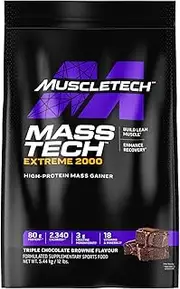 MuscleTech Mass Tech Extreme Mass Gainer Chocolate Flavour Powder 5.44 kg