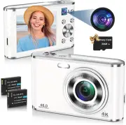 UHD 4K Digital Camera, 48MP Autofocus, 16X Zoom, Compact Vlogging Camera