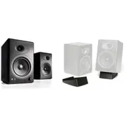 Audioengine A5+ Wireless Bookshelf Speakers with DS2 Speaker Stands (Black)