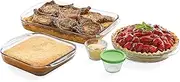 [Libbey] Baker's Basics 7-Piece Glass Casserole and Bakeware Set with 4 Lids