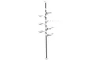7-Layer Plant Stands Tension Pole Height Adjustable 230-290cm Metal Pot Hanging Flower Display Rack with 6 Trays and Hanging Hook for Indoor Balcony Patio