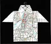 Origami Map Shirt Oregon, Salem, Willamette University, Riverfront Park