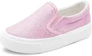 [Toandon] Toddler Girls Kids Sparkle Slip On Sneakers Loafers Age 2-10
