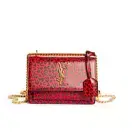 Saint Laurent YSL Small Sunset Leopard Heart Print Shoulder Bag Red NWT!! $1990
