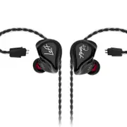 ZS3 1DD Ergonomic Detachable Cable Earphone In Ear Audio Monitors Noise Isolating HiFi Music Sports Earbuds Without Microphone - Black