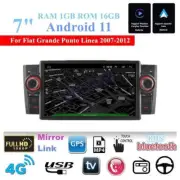 7'' Android 11 1＋16GB Car Stereo Radio GPS For Fiat Grande Punto Linea 2007-2012