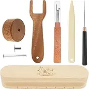 Wood Sewing Quilting Tools, Tailor Clapper/Seam Roller/Stiletto/Seam Rippers, Wooden Pressing Roller, Precision Placement Tool with Convenient Handle for Getting Seams