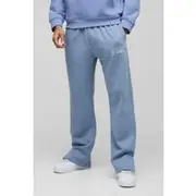 Mens Blue Official Man Straight Leg Split Hem Jogger