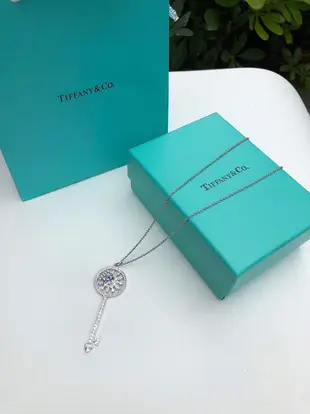 現貨精品代購 Tiffany&CO.蒂芙尼 項鍊 純銀項鍊 水晶項鍊 吊墜 飾品 首飾 附盒提袋 水鑽花朵鑰匙造型 可開發票