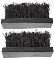 2pcs Fireplace Replacement Brush Fireplace Cleaning Brush Replacement Head for Wood Burning Stove Car Dusting and Furniture Ash Removal Black