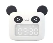 F28 Mini Cartoon Smart Pangda Shape Small Alarm Clock USB Charging Wake Clock Bedside Fun with Sleeping Clock Decorative Clock