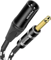 Penker 1/4 Inch TRS Cable to Male XLR,6ft Balanced Microphone Cable,Signal Interconnect Cable Quarter inch to XLR Patch Cable,XLR 3Pin Balanced Wire Mic Cord,Black