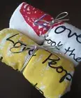 2 NEW Penzey's KITCHEN TOWELS ~ Love People Cook Heart • Red/Yellow • 19.5"x28"