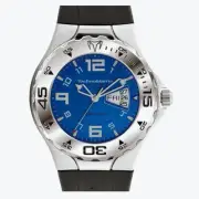 *NEW CONDITION* TechnoMarine "TM DAY-DATE" TMD01 Blue Watch *RARE**HARD TO FIND*