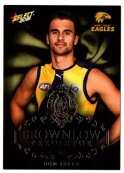 2018 Select Brownlow Predictor Dom Sheed #013/250 West Coast