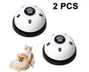 Pet Bell, 2 Pack Metal Bell Dog Training with Non Skid Rubber Bottoms Dog Door Bell for Potty Training Ring Pet Tool - White