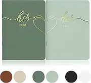 LSSH GmbH Wedding Vow Books,Original Vow Books His and Hers,Perfect Wedding Essentials for Your Wedding Day,28 Pages,5.5" X 4" (Mint & Sage)