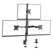 Triple Monitor Desk Mount for 17 to 32 inch Screens,Each Arm Holds up 17.6