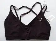 Gymshark Women's Light Support Back Gains Sports Bra ZG3 Brown Small NWT