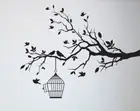 Tree Wall Decal Sticker Bedroom tree of life roots birds flying away home Birds