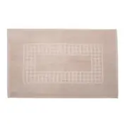 Microfiber Soft Non Slip Bath Mat Check Design (Taupe)