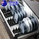 Kitchen Organizer Dish Rack Cupboard Holder Cabinet Bowl Shelf Draining Stand AU