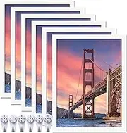 ijuerybai 6 Sets 18x24 Picture Frame, Frames for 18 x 24 Canvas Collage Photo Poster Certificate Wall Gallery, High Transparent Horizontal Vertical White 18 by 24 Inches
