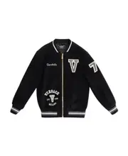 Versace Kids Logo Patch Zip-Up Jacket 10Y Black