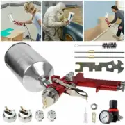 3 Nozzle HVLP Air Spray Gun Kit Auto Paint Car Primer Basecoat Clearcoat 1000ml