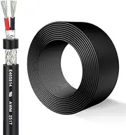 2 Core 16AWG Shielded Wire 15-100FT UL2517 Tinned Copper Core 18 Gauge 105℃ UL Certification Cable Speaker Wire for Monitoring Security& Electromechanical Equipment(100ft,2C-18awg)