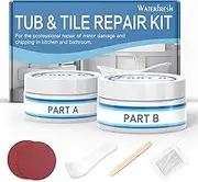 Cracked Porcelain Sink Repair Kit White, High-Gloss Porcelain Repair Kit White, Porcelain Chip Fix for Sinks, Tiles on Enamel, Acrylic, Fiberglass, Ceramic, Shower Kit & Tray