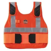 Ergodyne Cooling Vest L/XL Adjustable Hook/Loop Unisex Modacrylic Cotton Orange