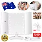 Tri-fold LED Makeup Mirror Magnifying Touch Cosmetic Desktop With Light Stand AU
