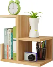 Table Top Bookcase, Freestanding Countertop Bookcase, Simple Small Bookshelf,...