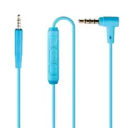 1PCS Replacement 3.5mm Jack Audio Cable Line Volume Control with Mic for QC25 QC35 Headphone BLUE COLOR