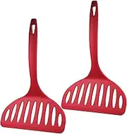 Tsubamesanjo Okonomiyaki Spatula, Set of 2, Red, 9.1 inches (23 cm), 66 Nylon, Made in Japan